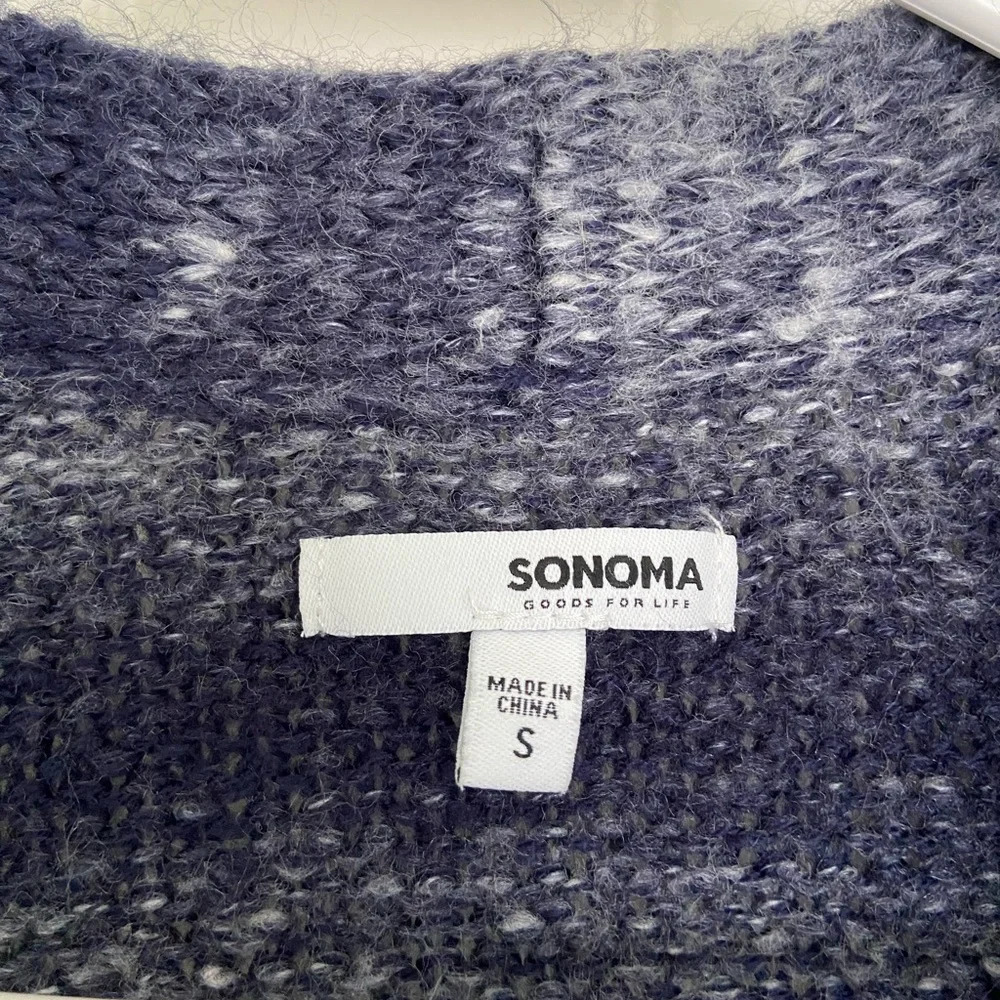 EUC | Sonoma women’s striped long thick knit open front cardigan — small - Picture 4 of 6